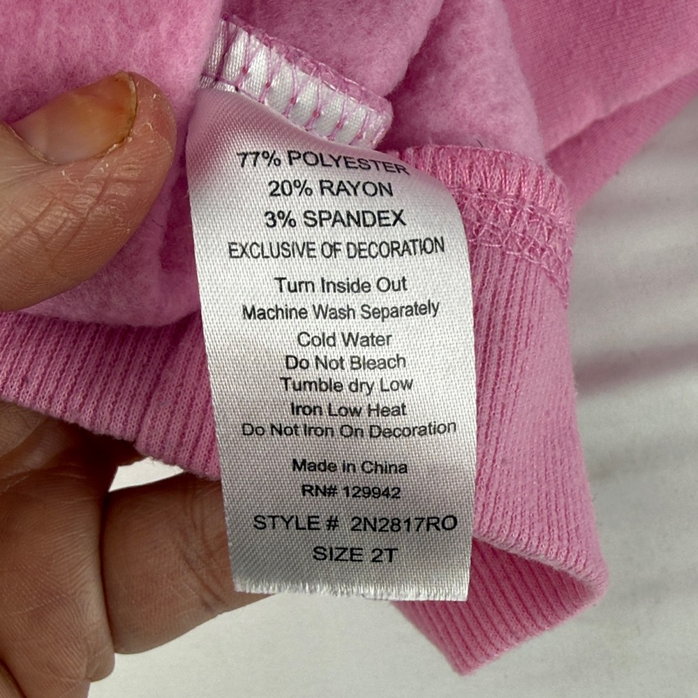 Between Girls Pink Butterfly Ruffle Fleece Lined Sweatshirt - Picture 4 of 4